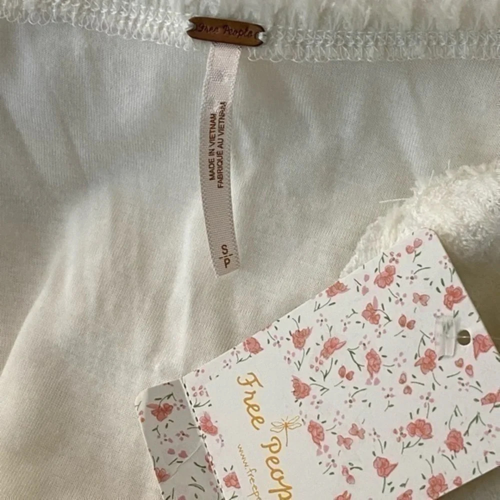 Free People Cozy Day Flounce Drop Waist Mini Dress in Ivory (Size S) - Picture 6 of 9